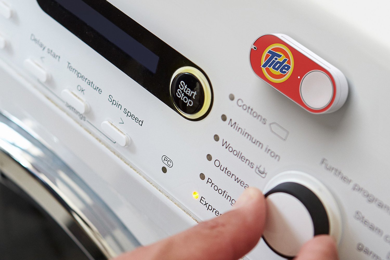 Amazon Dash Button - https://www.amazon.com/Dash-Buttons/b?ie=UTF8&amp;node=10667898011