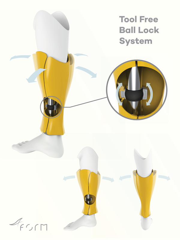 Form Prosthetics’ unique tool free, adjustable fitting.